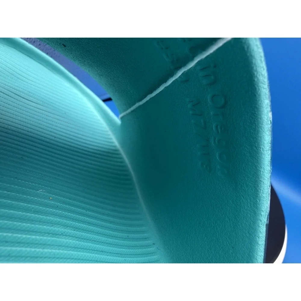 Nike Calm x NorBlack NorWhite Women's Size 8 Turquoise Slip On Slides Sandals‎